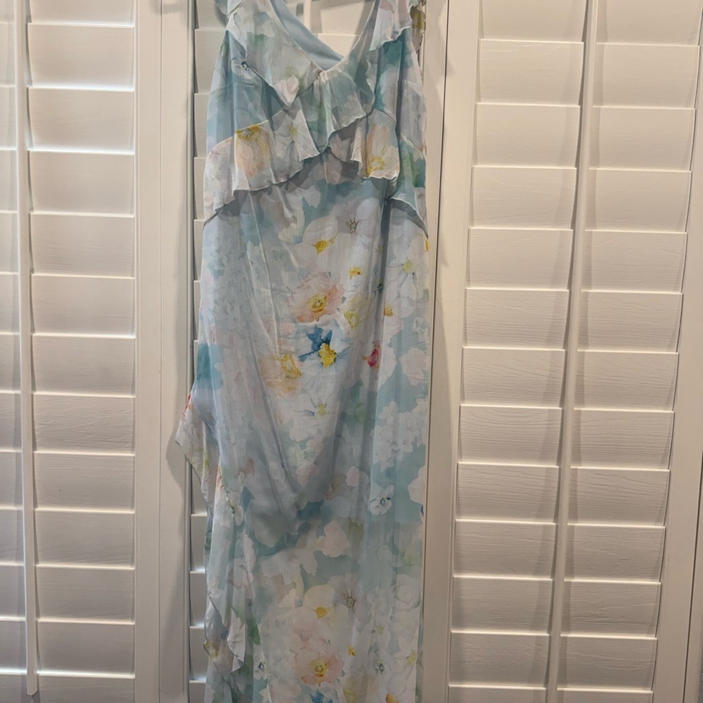 Floral Ruffle Maxi Maternity Dress